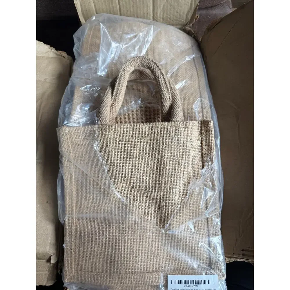 Imagine Color 50 count Small Burlap Gift Bags with Handles 8